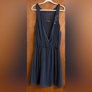 Velvet Deep Blue Embellished Dress